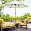 9' 3-Tier Patio Umbrella, Outdoor Market Umbrella with Crank and Push Button Tilt for Deck, Backyard and Lawn, Beige