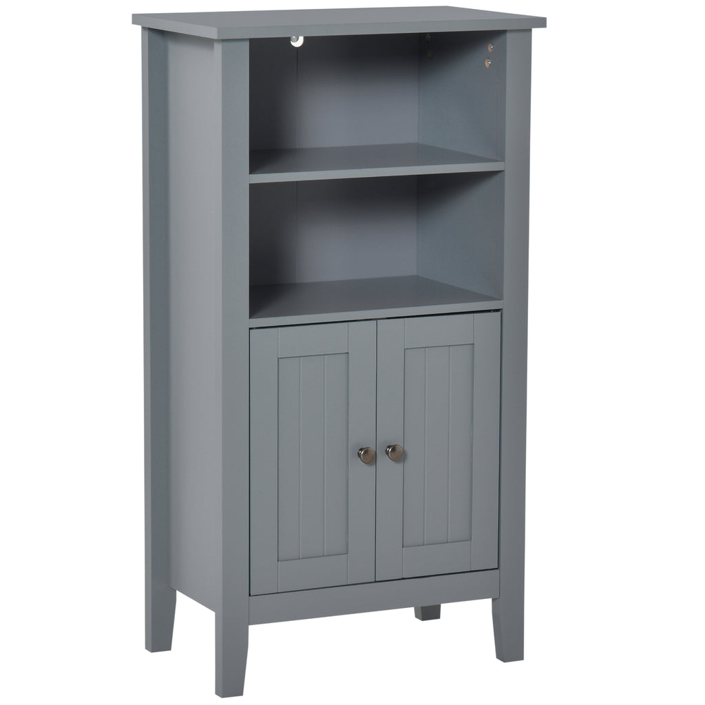 Small Bathroom Vanity Bathroom Floor Cabinet,Free Standing Side Cabinet Organizer With Double Doors And Shelf For Living Room Entryway,Grey