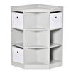 Wooden Kids Cabinet Freestanding Corner Storage Drawer Clothes Organizer Dresser Children Bookcase Display Shelf for Bedroom, Grey