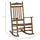 Traditional Wooden High-Back Rocking Chair for Porch, Indoor/Outdoor, Brown