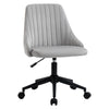 Mid-Back Office Chair, Velvet Fabric Swivel Scallop Shape Computer Desk Chair for Home Office or Bedroom, Grey