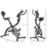 Exercise Bike Stationary Recumbent Adjustable Pressure Control Resistance Foldable w/ LCD & Elastic Rope  Grey