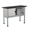 Elevated Rabbit Hutch Bunny Hutch with Hinged Asphalt Roof, Removable Tray, Fir Wood Bunny Cage for Indoor/Outdoor, Grey