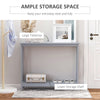 2-Tier Bench Sofa Console Table with Underneath Storage Shelf for the Entryway  Living Room  & Hallway  Grey