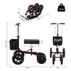 Knee Scooter with Basket for Storage - Walker Mobility During Medical Rehabilitation & Injury - Folding for Transport - Red