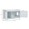 Cat Litter Box Furniture Hidden Litter Box Enclosure Cabinet Indoor Cat Washroom Double-door Nightstand End Table with Cat Hole White
