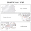 Wooden Rocking Chair,  2 Person Porch Rocker Bench, Indoor Outdoor Porch Rocker with Slatted Design, High Back for Backyard, Garden, White