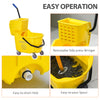 Yellow Home Janitorial Cleaning Floor Bucket with 34 Quart Capacity and Metal Handle