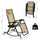 Outdoor Rocking Chairs Zero Gravity Rocking Chair w/ Removable Headrest, Side Tray, Cup & Phone Holder, Beige