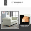 2-Seater Oversize Loveseat Linen Fabric Sofa Couch 73 Inches with Rubberwood Legs & Rolled Arms for Living Room, Cream White