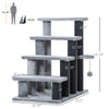4-Level Cat Stair Ladder, Kitten Tree Climber, with Hanging Play Ball, Steps for Bed, Sofa, Light Grey