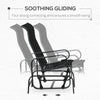 Gliding Lounger Chair, Outdoor Swinging Chair with Smooth Rocking Arms and Lightweight Construction for Patio Backyard, Black