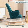 Accent Rocking Chairs, Upholstered Nursery Glider Rocker, Modern Armchair, Wingback Chair for Living Room and Bedroom, Blue