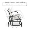 3-Person Patio Glider Bench, Outdoor Porch Glider Swing with 3 Seats, Breathable Mesh Fabric, Metal Frame, Cream White
