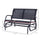 Glider Bench 2-Person Outdoor Patio Double Swing Rocking Chair Loveseat w/Power Coated Steel Frame for Backyard Garden Porch, Black