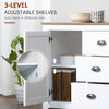 White Buffet Cabinet with Drawers, Dining Buffet Cabinet with Adjustable Shelves