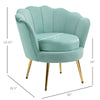 Modern Velvet-Touch Fabric Accent Chair Leisure Club Chair with Gold Metal Legs for Living Room  Green