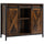 Industrial Sideboard, Buffet Cabinet with Sliding Barn Doors, Storage Cabinets and Adjustable Shelves for Living Room, Rustic Brown