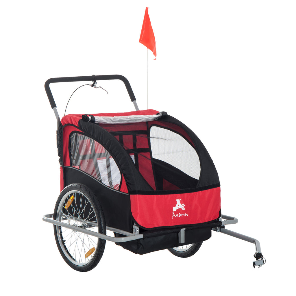 Three-Wheel Bike Trailer Cart Cargo Runner - Red