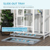 64.5" Wooden Bird Cage Aviary, Flight Cage with 4 Perches, Nest and Slide-Out Tray for Indoor/Outdoor, Gray