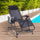 Outdoor Rocking Chairs Zero Gravity Rocking Chair w/ Removable Headrest, Side Tray, Cup & Phone Holder, Black