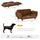 Pet Sofa Dog Bed Couch, Foldable Cat Lounger PU Leather Cover for Small & Large Sized Animals, 39" x 21.75" x 17.75", Brown