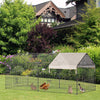 Outdoor Metal Pet Enclosure Small Animal Playpen Run for Rabbits, Chickens, Cats, Small Animals, Black & White 87" x 41"