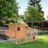Chicken Coop 75" Wooden Hen House Backyard Chicken Coop with Outdoor Run and Nesting Box - Natural Wood