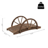 3.3ft Wooden Garden Bridge Arc Footbridge with Half-Wheel Style Railings & Solid Fir Construction, Stained Wood