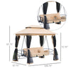 3 Person Patio Swing Chair, Gazebo Swing with Double Tier Canopy, Cushioned Seat, Mesh Sidewalls, Beige