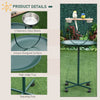 49" Rolling Bird Play Stand With Wheels Durable Stainless Steel T-Stand Bird Training Activity Playground With Perch 2 Stainless Steel Bowls