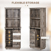 Rustic Kitchen Buffet Hutch, Freestanding Pantry Storage Cabinet with Sliding Barn Door, Adjustable Shelf, Vintage Wood
