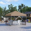 10' x 10' Pop Up Canopy with Sidewalls, Mesh Screen, Easy Up Height Adjustable Party Tent, Oxford Outdoor Event Shelter with Wheeled Bag, Khaki