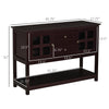 Kitchen Sideboard Serving Buffet Cabinet Cupboard Console Table with Adjustable Shelves, Glass Doors, and 2 Drawers, for Living Room, Espresso