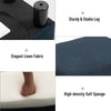 16" Cube Modern Linen Fabric Pouf Footrest Ottoman - Dark Blue