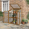 Wooden Cold Frame Greenhouse Small Mini Planter Box, 30" L x 24" W x 44" H, Brown