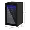 33 Bottle Wine Cooler, Mini Beverage Fridge, Freestanding Wine Cellar with Digital Temperature Control, 6 Removable Shelves, Glass Door, Black