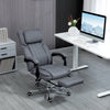 High-Back Massaging Office Chair Reclining Office Chair with Footrest Headrest Swivel Wheels Adjustable Height Gray