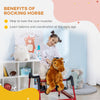Ride on Horse, Kids Spring Rocking Horse, Interactive Horse with Realistic Sounds for 5-12 years old, Light Brown