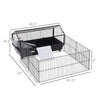 Small Animal Cage Bunny Playpen with Main House and Run for Rabbit, Guinea Pigs, Chinchilla for Indoor and Outdoor, 47"L