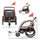 Red 3-in-1 Bike Trailer for Kids, Running Stroller with 2 Seats, Jogging Cart with 5-Point Harness, Storage Units