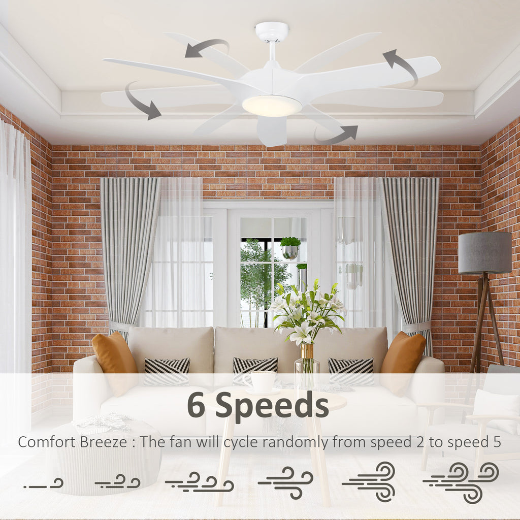 Reversible Indoor Ceiling Fan with Light, Modern Mount LED Lighting Fan with Remote Controller, for Bedroom, Living Room, White