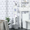 Tall Bathroom Storage Cabinet with 2 Open Shelves and 2 Door Cabinets, Freestanding Linen Tower, Grey