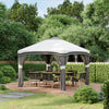 10' x 10' Pop Up Canopy with Netting, Foldable Tents for Parties, Height Adjustable, with Wheeled Carry Bag and 4 Sand Bags for Outdoor, Garden, Patio, Gray