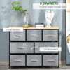 8-Drawer Dresser, 3-Tier Fabric Chest of Drawers, Storage Tower Organizer Unit with Steel Frame Wooden Top for Bedroom, Hallway, Light Grey