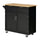 Modern Rolling Kitchen Island Cart Storage Kitchen Cart Kitchen Utility Cart with Adjustable Shelving, Black