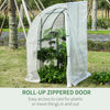 5' x 4' x 7' Outdoor Walk-In Greenhouse, Plant Nursery with Roll-up Door, and PE Cover, White