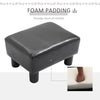 Modern Footstool, Ottoman Footstool, Rectangular Ottoman Footrest with Padded Foam Seat and Plastic Legs for Living Room, Badroom, Black