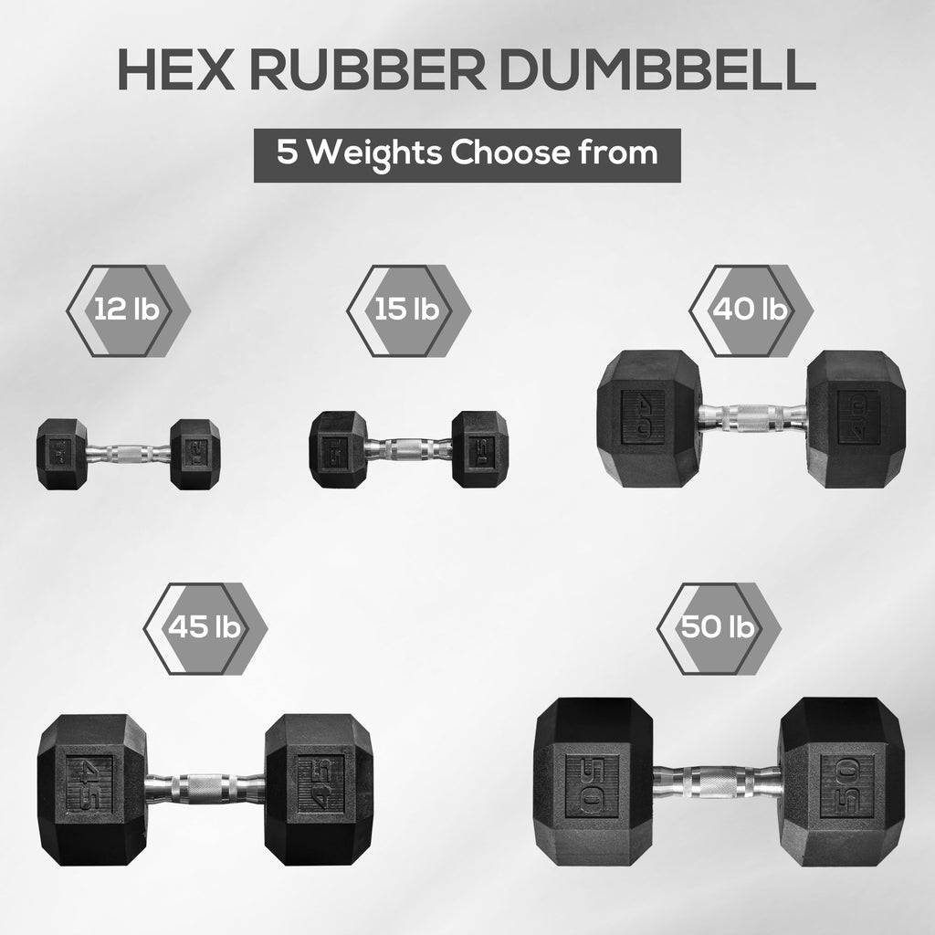 80lbs Rubber Dumbbells Weight Set 40lbs/Single Dumbbell Hand Weight Barbell for Body Fitness Trainin