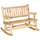 2-Person Wood Rocking Chair with Log Design, Heavy Duty Loveseat with Wide Curved Seats for Patio, Backyard, Garden, Natural